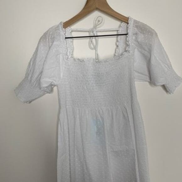 Hill House Home Athena Nap Dress Sheer White Swiss Dot Womens New Small - Picture 6 of 16